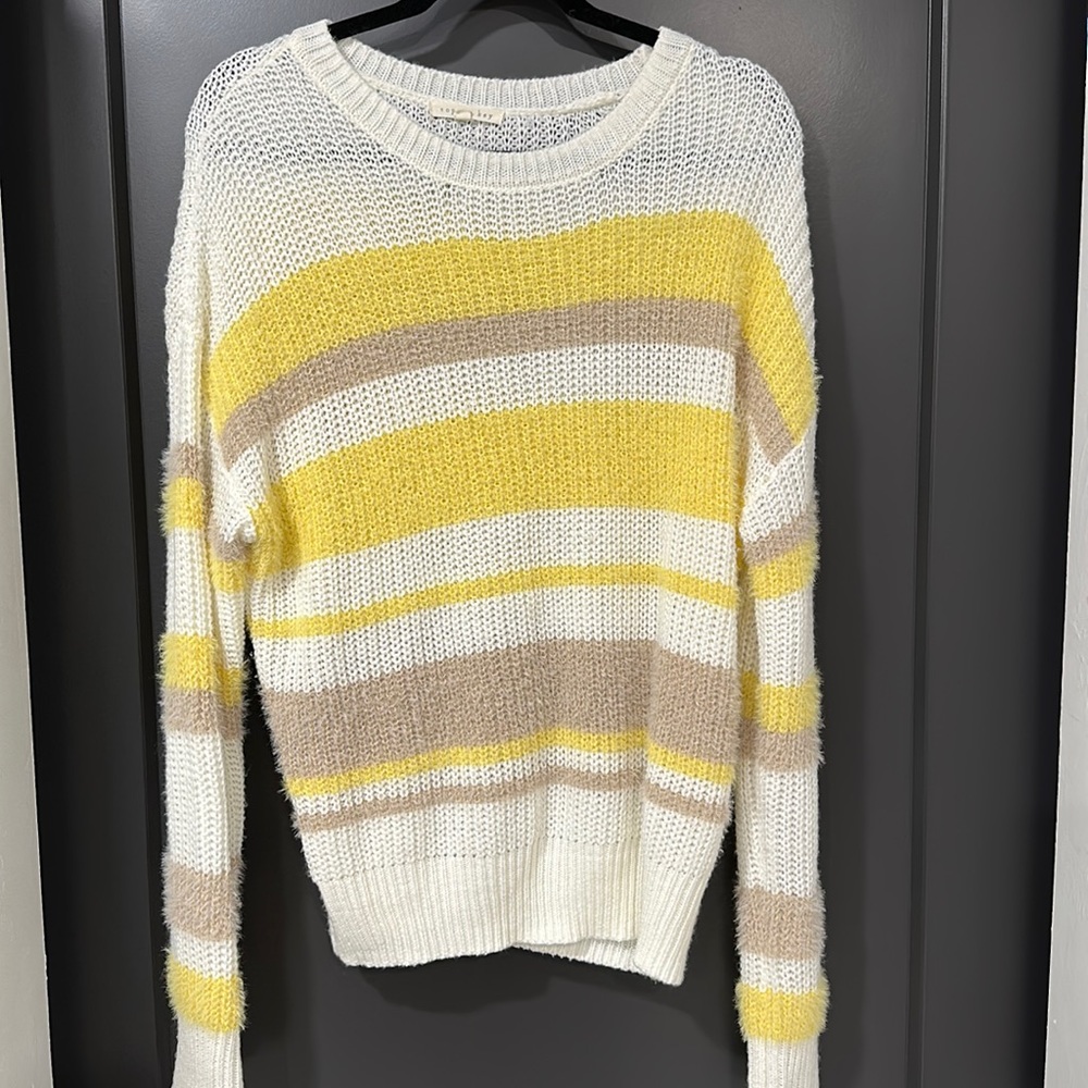 Fuzzy stripped sweater